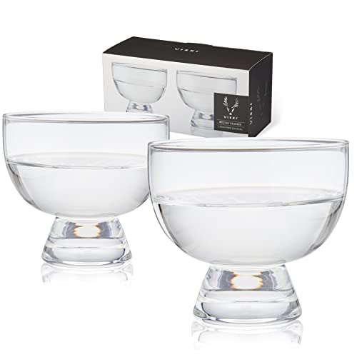Viski Mezcal Glasses Set of 2 - Premium Crystal Clear Tequila Glass, Stemless Heavy Base Mezcal Cocktail Glasses, Liquor Glass Gift Set, 6 oz