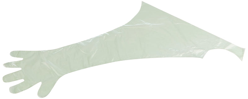 Teqler Veterinary Gloves with Shoulder Protection, Green/Transparent, Pack of 50 (Pack of 1)