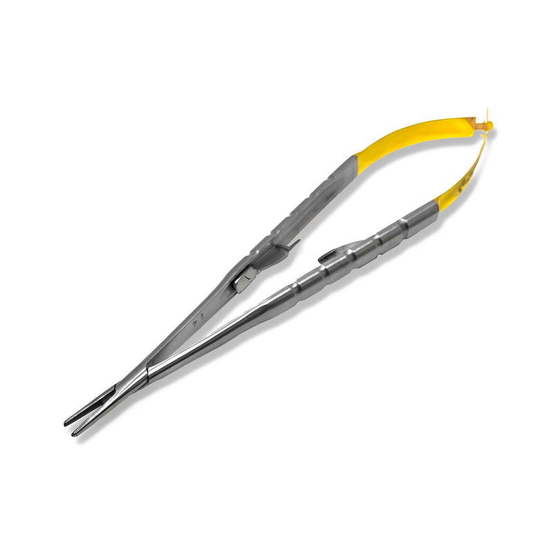 [Australia - AusPower] - Cynamed TC Castroviejo Micro Needle/Suture Holder Driver with Tungsten Carbide Inserts and Gold Ends - Premium Grade Instrument (5.5 in. Straight Jaws) 5.5 in. Straight Jaws 