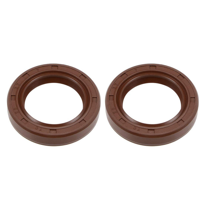 [Australia - AusPower] - uxcell Oil Seal 25mm Inner Dia 37mm OD 7mm Thick Fluorine Rubber Double Lip Seals 2Pcs 25mmx37mmx7mm 