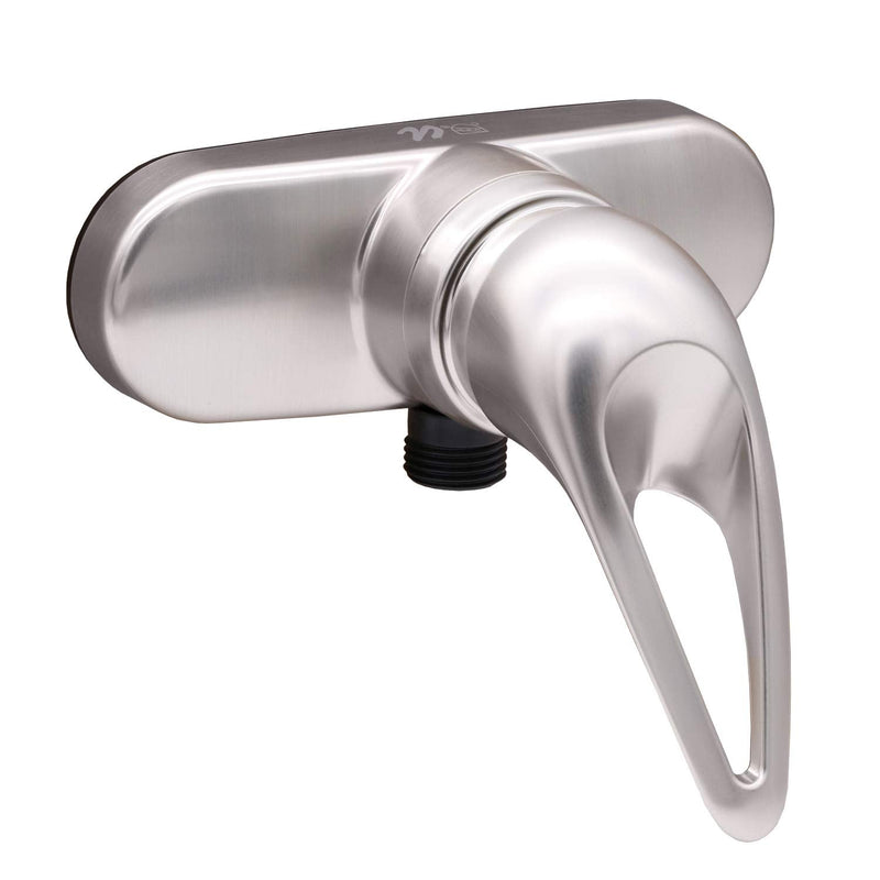 RV/Mobile Home Single-Lever Shower Faucet, Brushed Nickel, Wall-Mount Compact Valve for Travel Trailers, Campers & Motorhomes