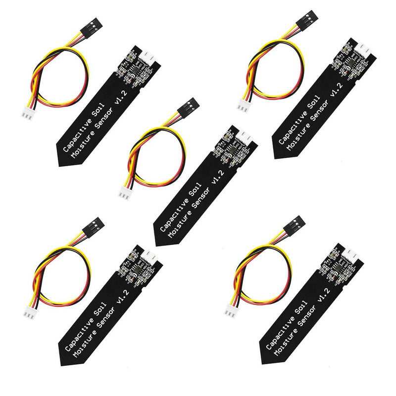 [Australia - AusPower] - HiLetgo 5pcs Capacitive Soil Moisture Sensor Module Wide Voltage 3.3~5.5V With Cable Wire for Arduino 