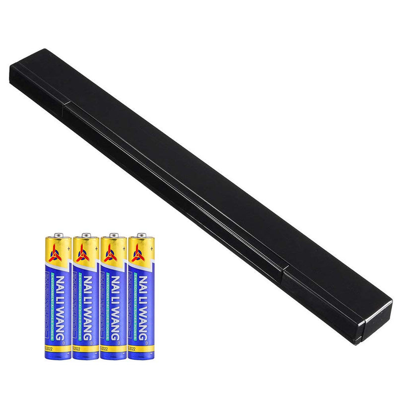 [Australia - AusPower] - Replacement Wii Wireless Sensor Bar, Infrared IR Ray Motion Sensor Signal Receiver for Nintendo Wii and Wii U Console with Stable Stand and 4 AAA Batteries(Black) Black 