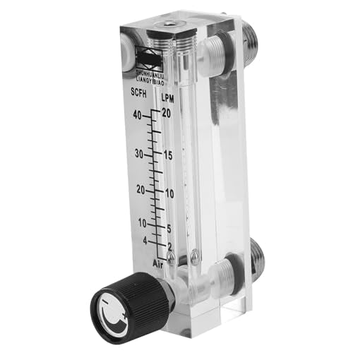 LZM-6T Adjustable Gas Flow Meter Panel Type Flow Meter Instrument Brass Socket / 4 Inch for Oxygen/Air/Gas 2-20LPM / 4-40SCFH