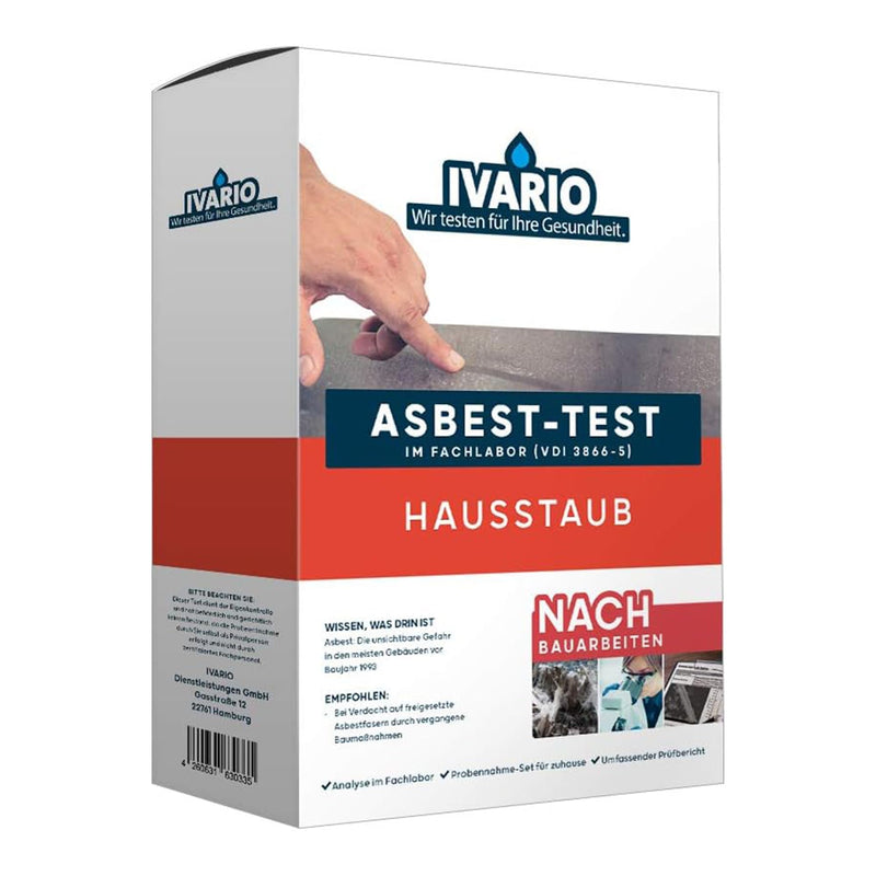IVARIO Asbestos Test House Dust/Indoor Air | If asbestos fibres are suspected, have it analyzed in the German specialist laboratory