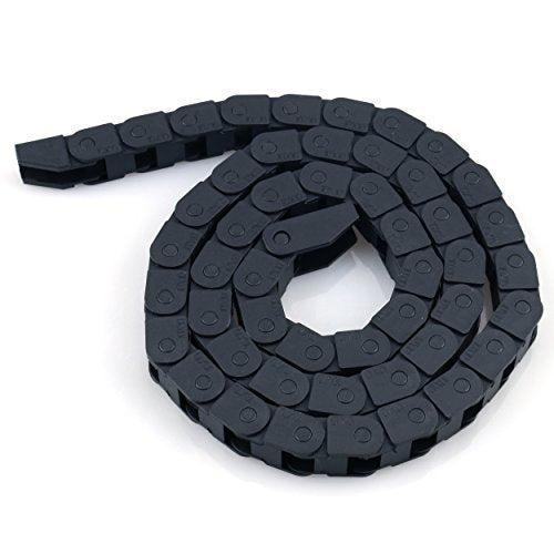 [Australia - AusPower] - URBEST 10mm x 10mm Black Plastic Flexible Nested Semi Closed Drag Chain Cable Wire Carrier 1M for Electrical Machines 10x10mm 