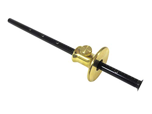 Taytools wheel marking depth gauge with solid brass head, hardened steel beam and cutting wheel, SAE and metric scale