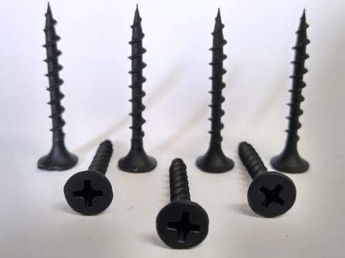 [Australia - AusPower] - 100-Pack 6 x 1 1/4 Phillips Bugle Head Coarse Thread Drywall Screw Black Phosphate Particle Board BC-0620CPG 