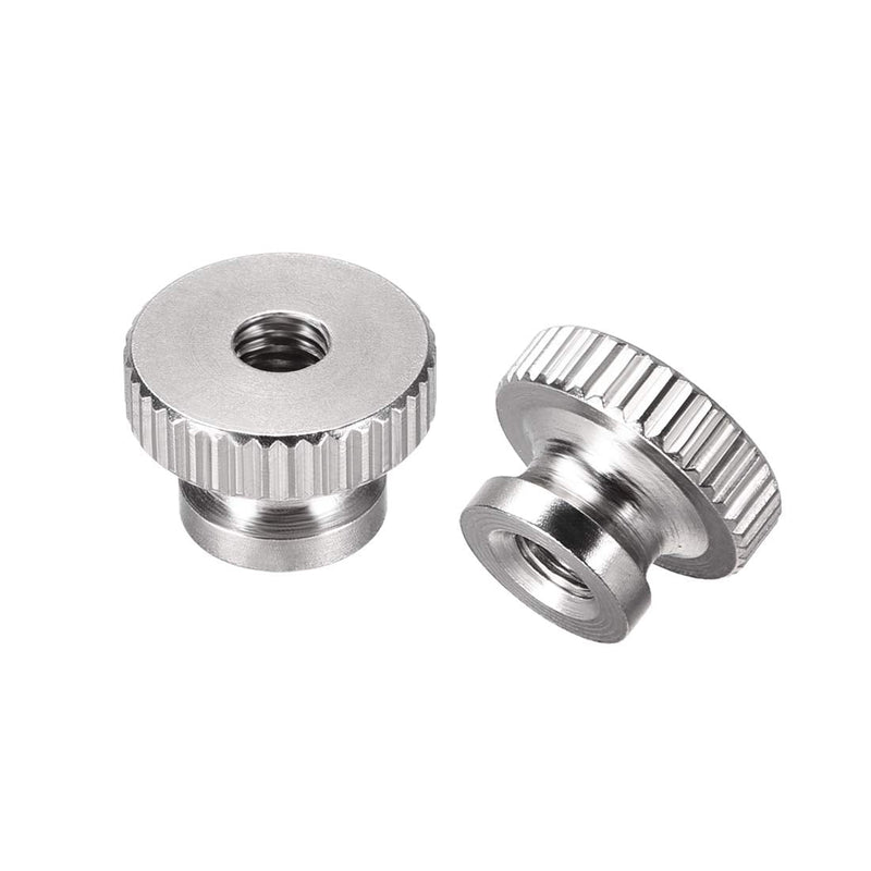 [Australia - AusPower] - uxcell Knurled Thumb Nuts, 2Pcs M4x0.7mm 304 Stainless Steel Round Knobs Fasteners for 3D Printer Parts, Silver Tone 