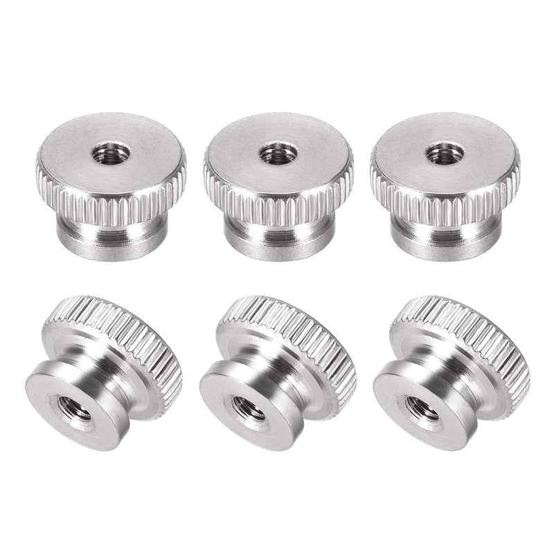 [Australia - AusPower] - uxcell Knurled Thumb Nuts, 6Pcs M3x0.5mm 304 Stainless Steel Round Knobs Fasteners for 3D Printer Parts, Silver Tone 