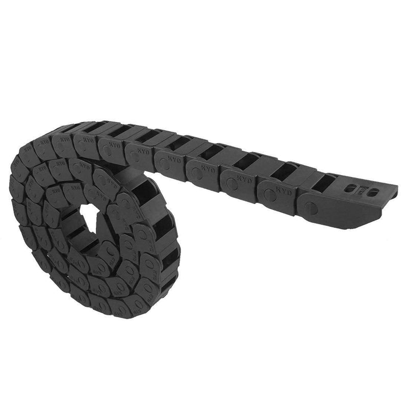 [Australia - AusPower] - URBEST 10mm x 15mm Black Plastic Flexible Nested Semi Closed Drag Chain Cable Wire Carrier 1M for Electrical Machines 10x15mm 