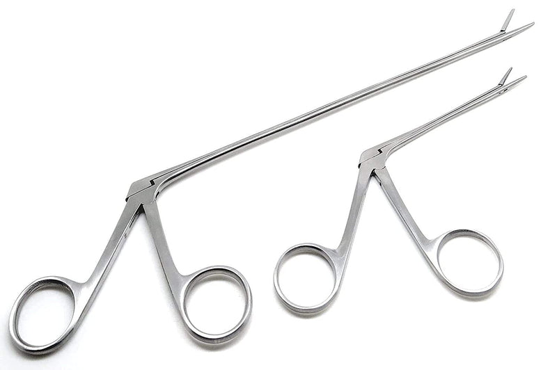 [Australia - AusPower] - 2 Pcs Hartman Micro Alligators Forceps 3.3" and 8" ENT Ear Serrated Stainless Steel Insruments 