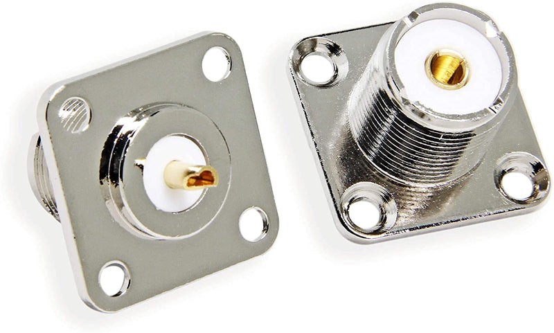 [Australia - AusPower] - SO239 Chassis Mount, 10-Pack UHF Female PL259 Jack 4-Hole Solder Flange Panel Mount Coax Coaxial RF Connector for CB Ham Radio Antenna 