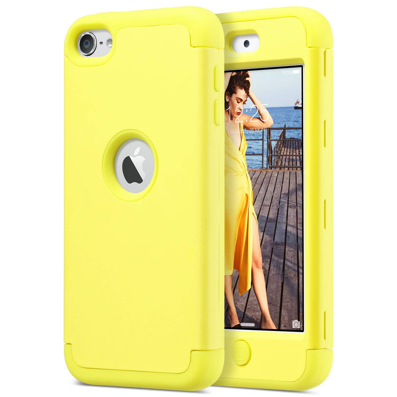 [Australia - AusPower] - ULAK iPod Touch 7 Case, iPod Touch Case 6th Generation, iPod 5 Case, Heavy Duty High Impact Shockproof Protective Cover for Apple iPod Touch 5th/6th/7th Generation (Latest Model), Yellow 