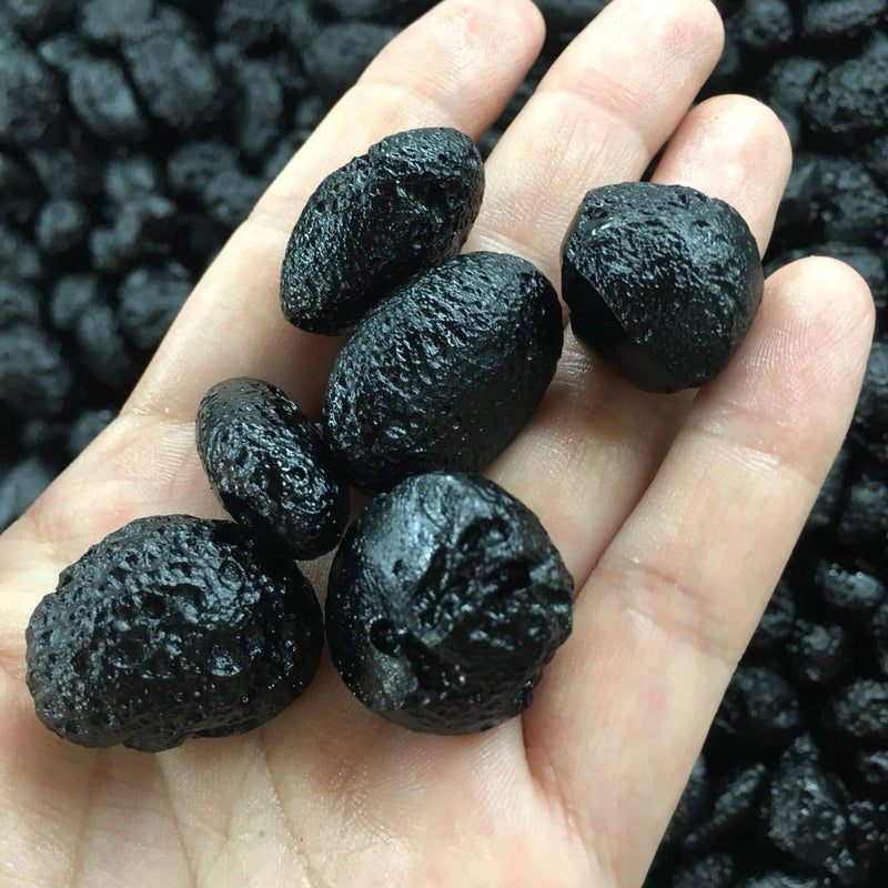 [Australia - AusPower] - Unique Stones, Natural Stone Meteorite Black Tektite Specimen 6Pcs 