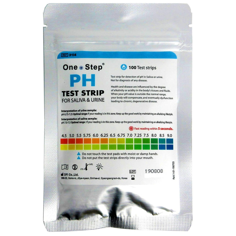 [Australia - AusPower] - One Step pH Test Strips for Urine & Saliva Testing (4.5-9.0), 100 Strips, Test Alkaline & Acid Levels in the Body, Highly Accurate Results in Seconds 