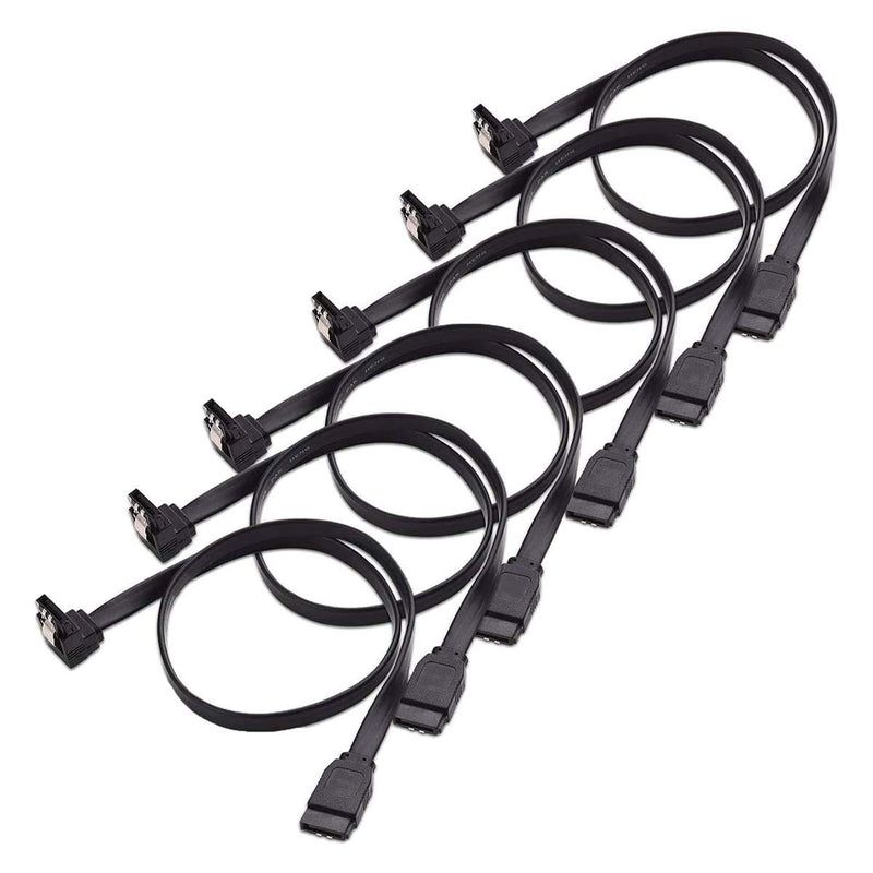 [Australia - AusPower] - ELIATER 6 Pack 90 Degree Right-Angle SATA III Cable 6.0 Gbps HDD SDD Data Cable with Locking Latch for SATA HDD, SSD, CD Driver, CD Writer, 16-Inch 