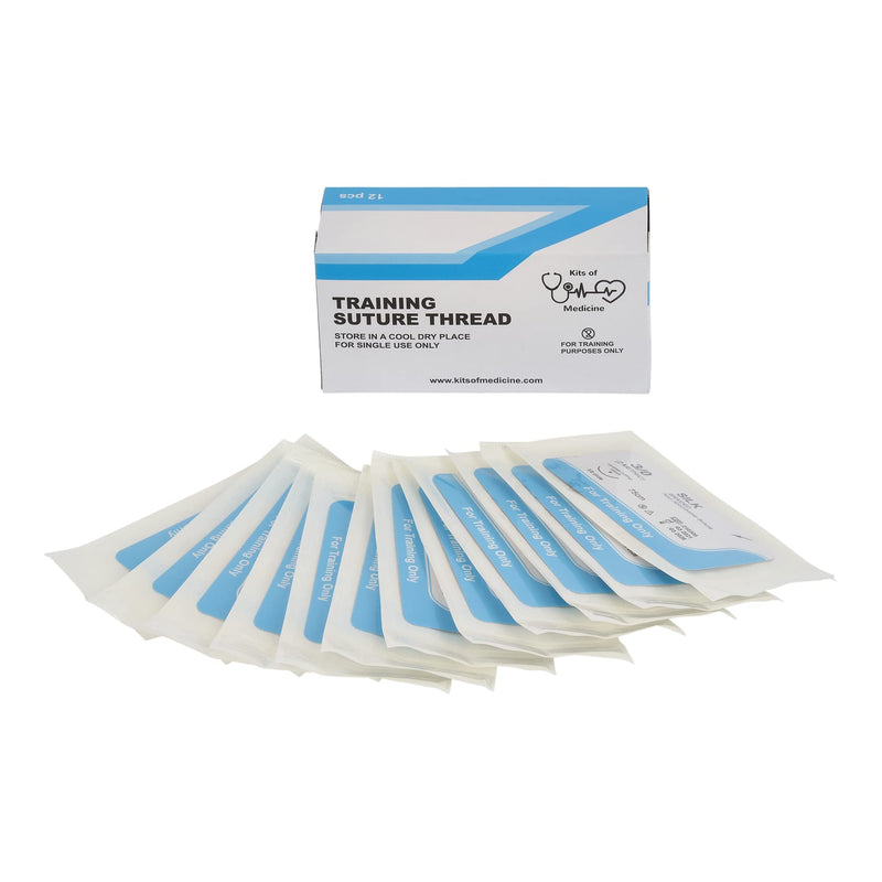 [Australia - AusPower] - Silk Suture Thread (12 Pack) | Best Suture Practice Thread | for Medical Students, Doctors, Dental, Nurses and Veterinarians | Silk 3/0 Suture Thread | Suture Practice Kit Add-on 