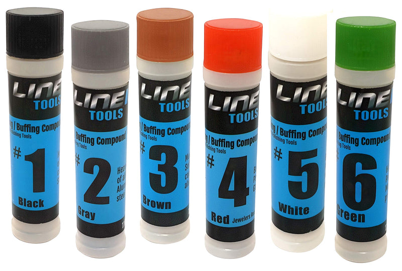 [Australia - AusPower] - LINE10 Tools Buffing and Polishing Compound for Metal, Set of 6 4 oz, Large 