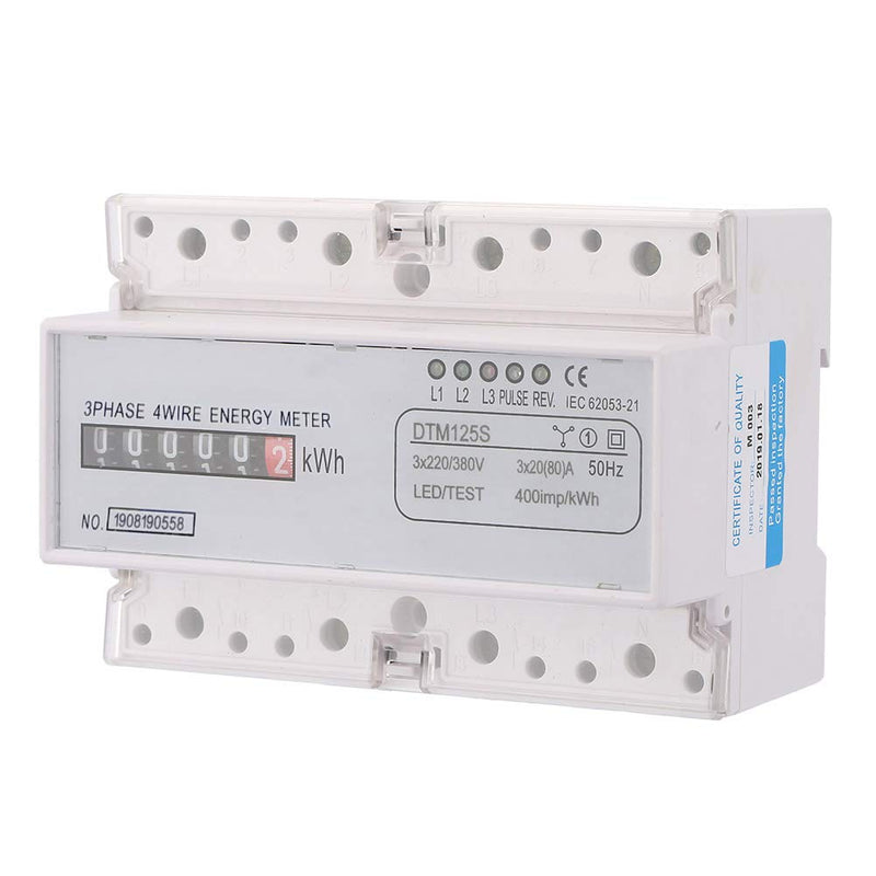 [Australia - AusPower] - Electric Power Meter Energy Meter 3 Phase 4 Wire 220/380V 20-80A DIN Rail KWh Meter Energy Consumption Digital Electric Power Panel Meter Two Connection Modes 