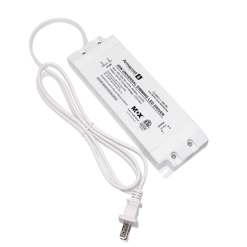 [Australia - AusPower] - Armacost Lighting 860450 for LED Lighting, with Removable AC Cord, 45 Watt, White 24 Volt 