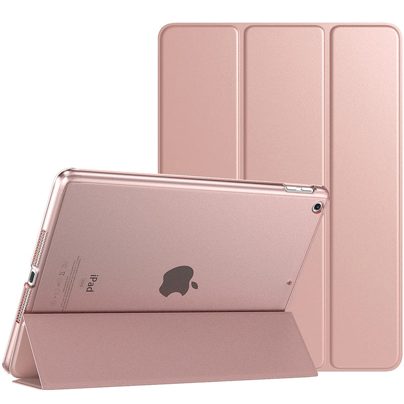 TiMOVO iPad 10.2 Case iPad 9th Generation 2021/ iPad 8th Generation 2020/ iPad 7th Generation 2019 Case,Slim Translucent Hard PC Protective Smart Cover with Stand for iPad 10.2 Inch,Rose Gold Rose Gold