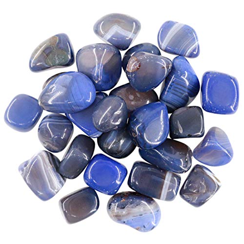 Swpeet 1Pound Marine Agate Bulk Stone Large Gemstone Crushed Pieces 0.75-1"inch Tumbled Stone Chips Crushed Natural Crystal Quartz Perfect for Jewelry Making Home Decoration Blue