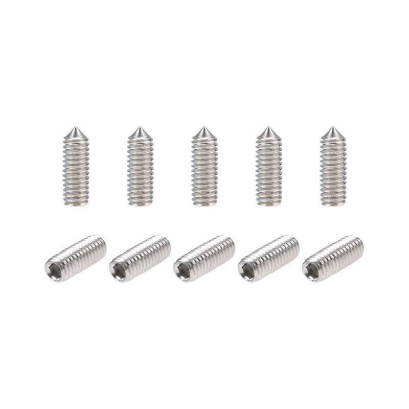 [Australia - AusPower] - uxcell 50Pcs M3x10mm Internal Hex Socket Set Grub Screws Cone Point 304 Stainless Steel Screw 