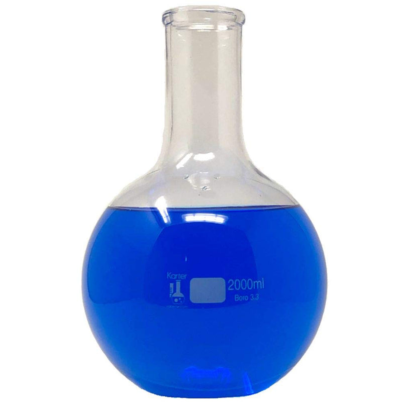 2000ml Boiling Flask, 3.3 Boro. Glass, Flat Bottom, Karter Scientific 250D4 (Single) 2000ML PACK OF 1