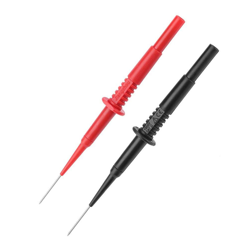 [Australia - AusPower] - 2Pcs(Black+Red) Slim-Reach Test Probe, Multimeter Testing Probe, Piercing Needles, Plug Socket Insulated, Quality Material, Easy to Use, 600V/10A, P5008 