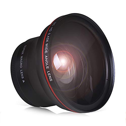 55MM 0.43x Professional HD Wide Angle Lens w/Macro Portion for Nikon D3400 D5600 for Sony Alpha Cameras 55MM
