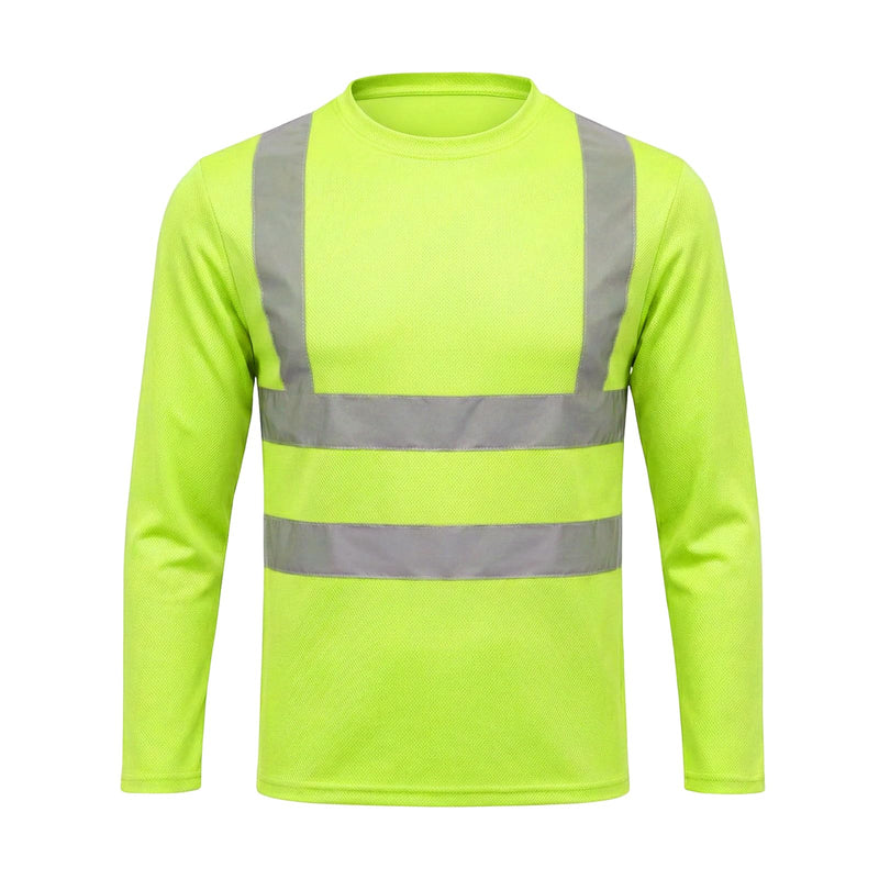 HYCOPROT Hi Vis Safety Shirts Long Sleeve High Visibility Reflective Shirt for Men Women Class 3 Construction T Shirt Work T-shirts Clothes for Warehouse Camisas Reflectivas de Trabajo para Hombre X-Large Yellow