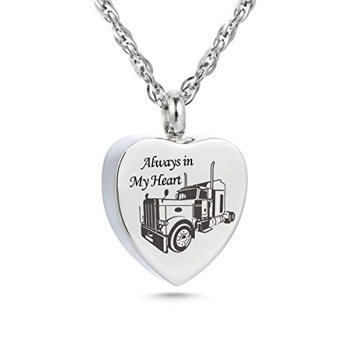 Gredstar Urn Necklace for Ashes, Heart Memorial Pendant Truck