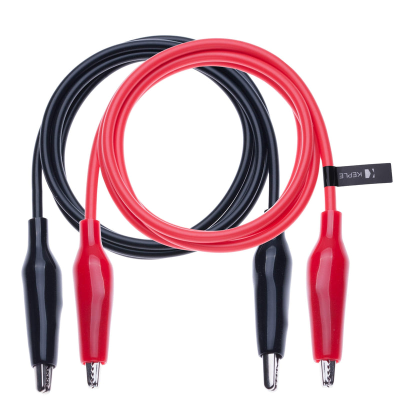 [Australia - AusPower] - Crocodile Clips Electrical Insulated Wire Multimeter Test Leads Set Alligator Clip Clamps Double Ended Voltage Tester Cable (0.5 Meter/Red & Black) 