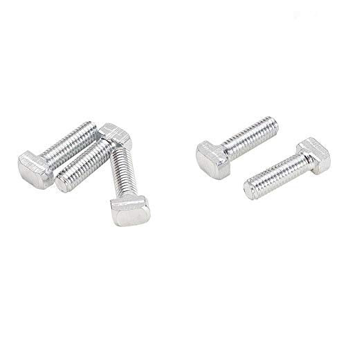 [Australia - AusPower] - MroMax M6-1x20mm T Slot Bolts Carbon Steel Drop-in Stud Sliding Screw Bolt Metric Hammer Head Bolt for 30 Series Aluminum Extrusions Silver 20Pcs 