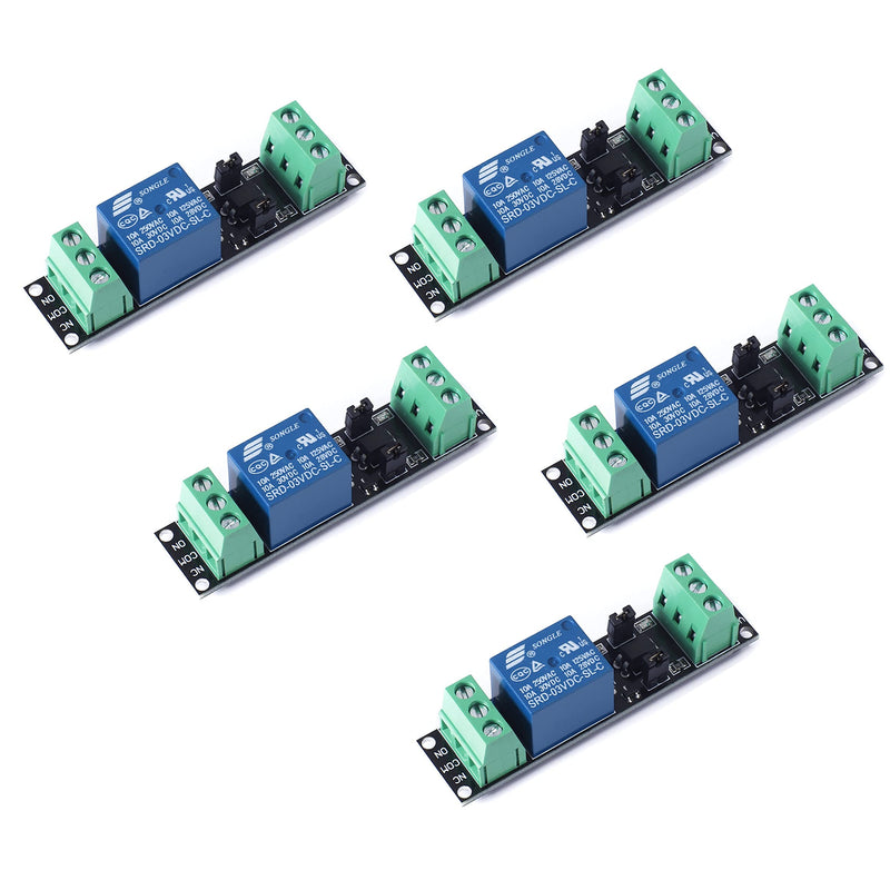[Australia - AusPower] - DC 1 Channel Optocoupler 3V/3.3V Relay High Level Driver Module Isolated Drive Control Board 3V/3.3V Relay Module for Arduino (Pack of 5) 