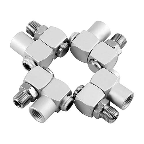Pneumatic Swivel Joint 360 Universal Joint, 4 Pieces/Set Aluminum 1/4 Inch Universal Tool for Swivel Hose Adapter 360 Inch