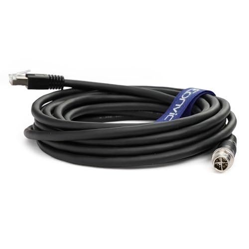M12 X-Code Ethernet TAIYO High-Flex Cognex Camera Network Cables 5M Black