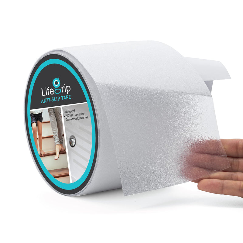 LifeGrip Anti Slip Transparent Anti Slip Tape, 4 inch by 30 feet, Non-Slip Traction Grip Tape to Tubs, Boats, Stairs, Clear, Soft, Comfortable for Bare feet (4" X 30') 4" X 30'