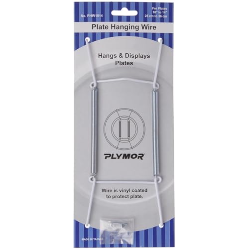 Plymor White Plate Hanger for 10-14 inch Plates, Pack of 6
