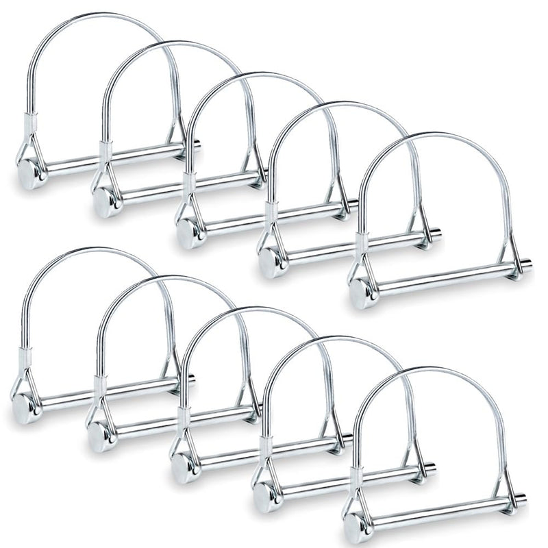[Australia - AusPower] - 10 PCS Safety Coupler Pin Pto Pin Shaft Locking Pin 1/4 pin Hitch pin Round Wire Lock Pin 1/4" x 2-3/4" for PTO,Farm,Lawn,Hitches,and Garden 