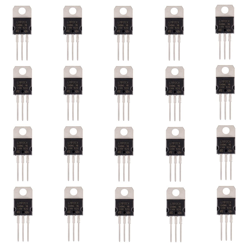 [Australia - AusPower] - BOJACK IC 7812 Voltage Regulator Output 12 V 1.5 A Integrated Circuits L7812 Linear Positive Voltage Regulators TO-220(Pack of 20 pcs) 