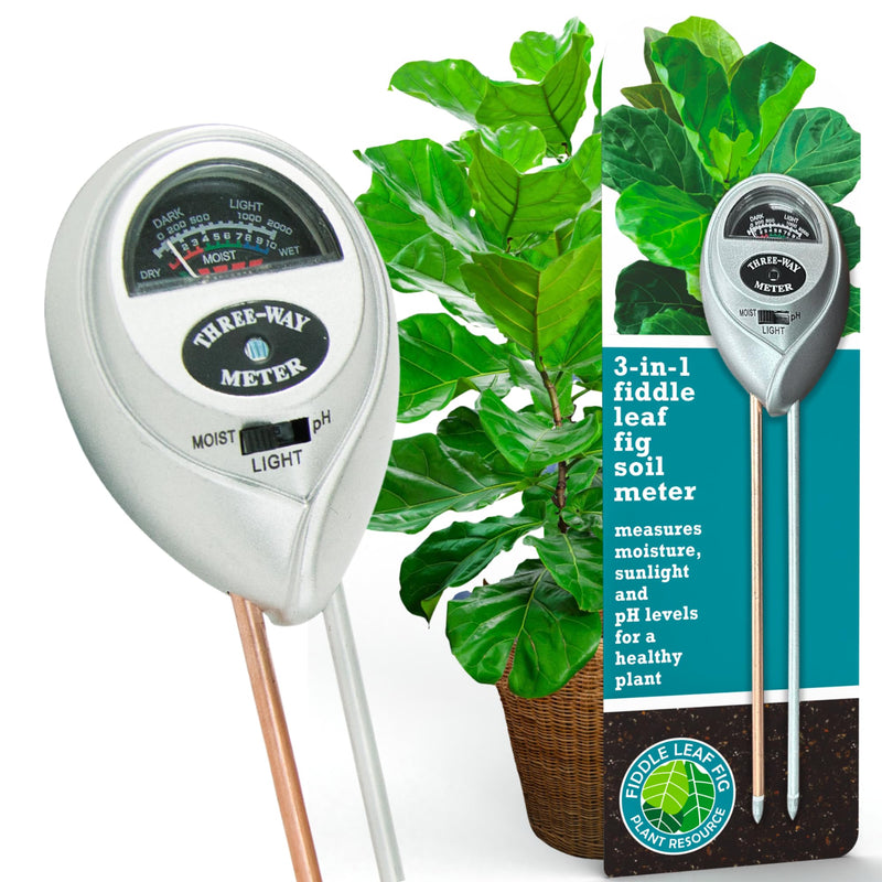 [Australia - AusPower] - Houseplant Resource Center Fiddle Leaf Fig 3-in-1 Soil Moisture Meter for Plants – Best Indoor Plant Water Meter for Potted Houseplants - Light & Moisture Sensor Probe for Optimal Growth 