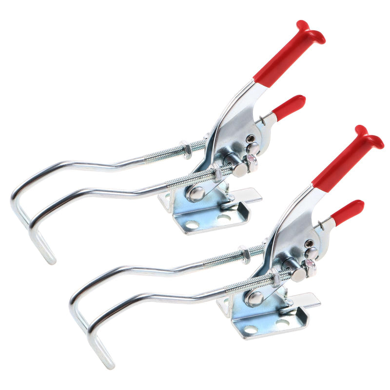 [Australia - AusPower] - uxcell 771lbs Adjustable Draw Latch Galvanized Iron Hook Bolt Self-lock Toggle Clamp, 2 Pcs 
