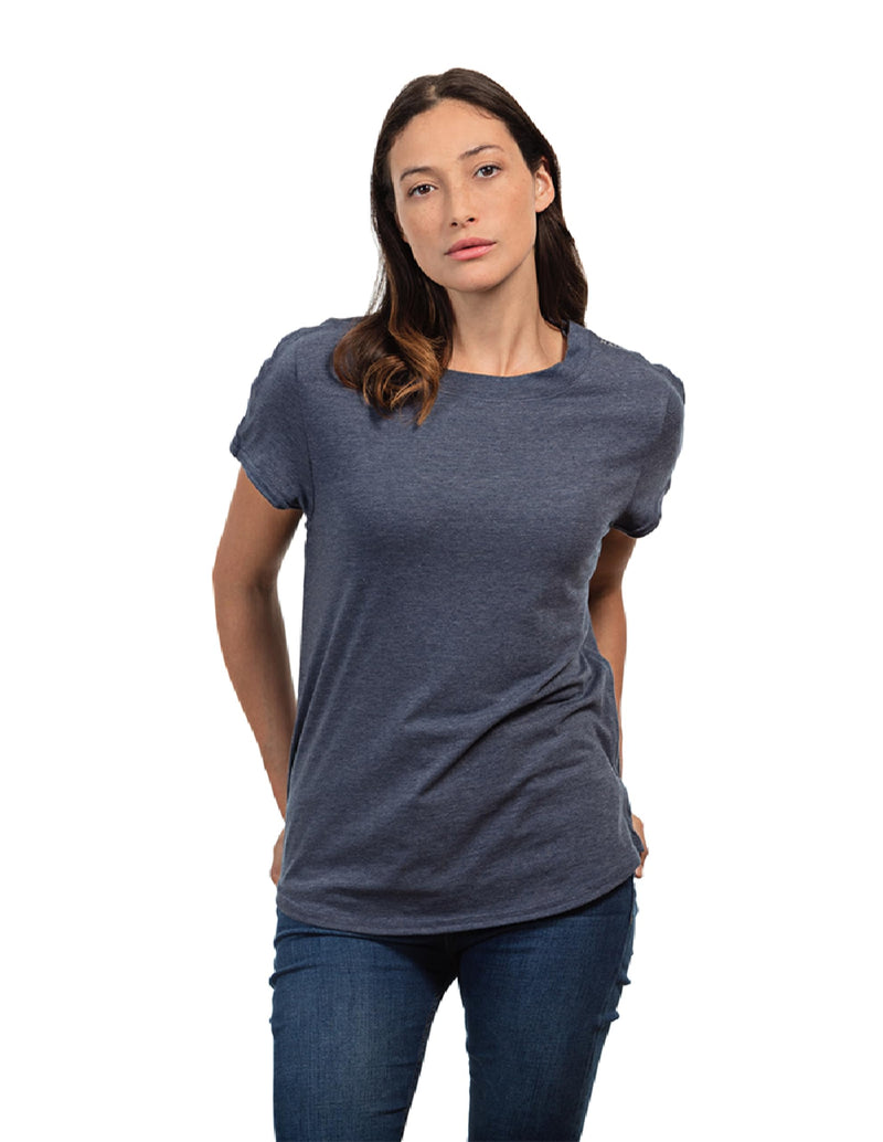 MAI Shoulder Surgery Shirts for Women - Soft Fabric Tear Away Shirt with Premium Snap, Chemo Shirts for Port Access Short Sleeve XX-Large Blue