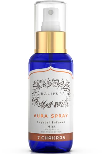 BALIPURA 7 Chakra Crystal Infused Aura Spray, Aromatherapy Mist, 3.4 fl oz