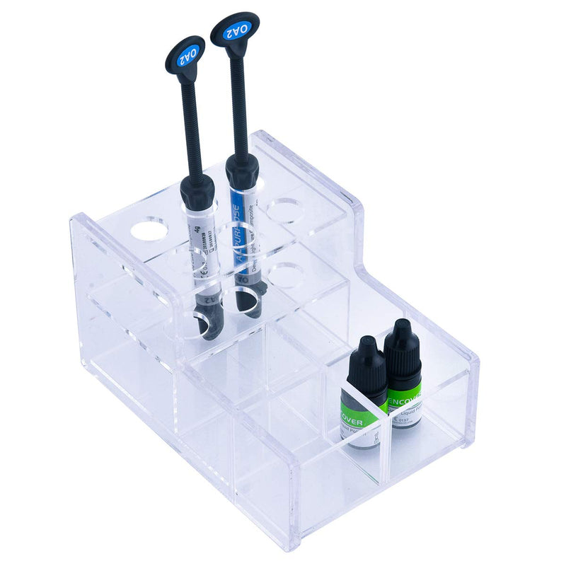 [Australia - AusPower] - ANNWAH Dental Composite Syringe Organizer, Multi-Function Dental Syringe Holder, Resin Adhesive Applicators Organizer, Acrylic Case for Medical Composite Resin Adhesive Syringes, Resin Rack(Medium) 