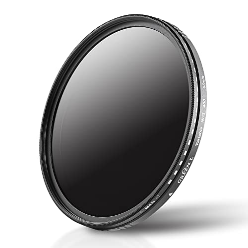 GREEN.L 77mm Variable ND Filter, Ultra Slim ND2 to ND400 (1-9 Stops) Adjustable Neutral Density Filter for Camera Lens