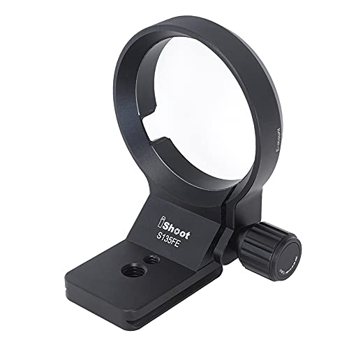 iShoot CNC Machined 62.5mm Tripod Mount Ring Lens Collar for Sony FE 135mm f/1.8 GM Lens, Built-in ARCA Type Quick Release Plate Compatible with Tripod Ball Head of ARCA-Swiss PMG SUNWAYFOTO BENRO