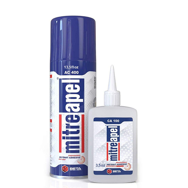 [Australia - AusPower] - MITREAPEL Super CA Glue with Spray Adhesive Activator, 3.5 oz, Easy Bonding, Powerful Professional Adhesive, Quick Cure Time, Clean Application, Compatible With Multiple Materials 1 Pack 